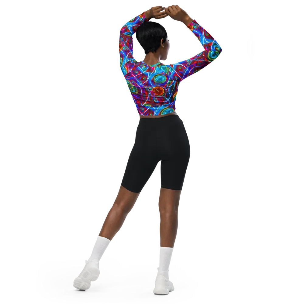 Jewel Nebula on Long Sleeve Crop Top — Back