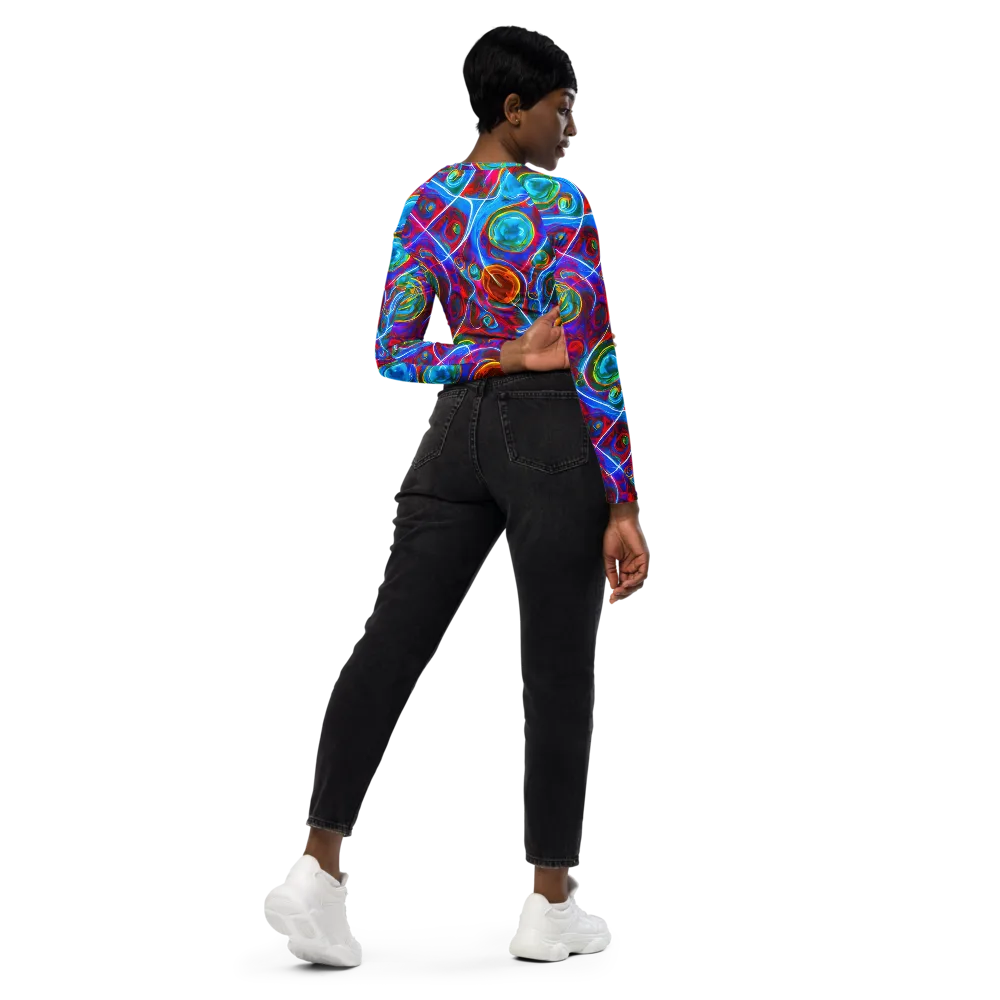 Jewel Nebula on Long Sleeve Crop Top — Right Back
