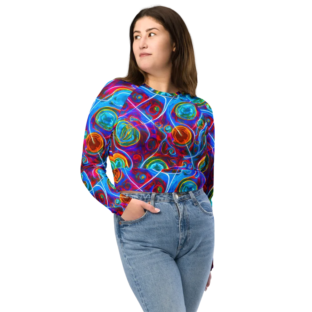 Jewel Nebula on Long Sleeve Crop Top — Front