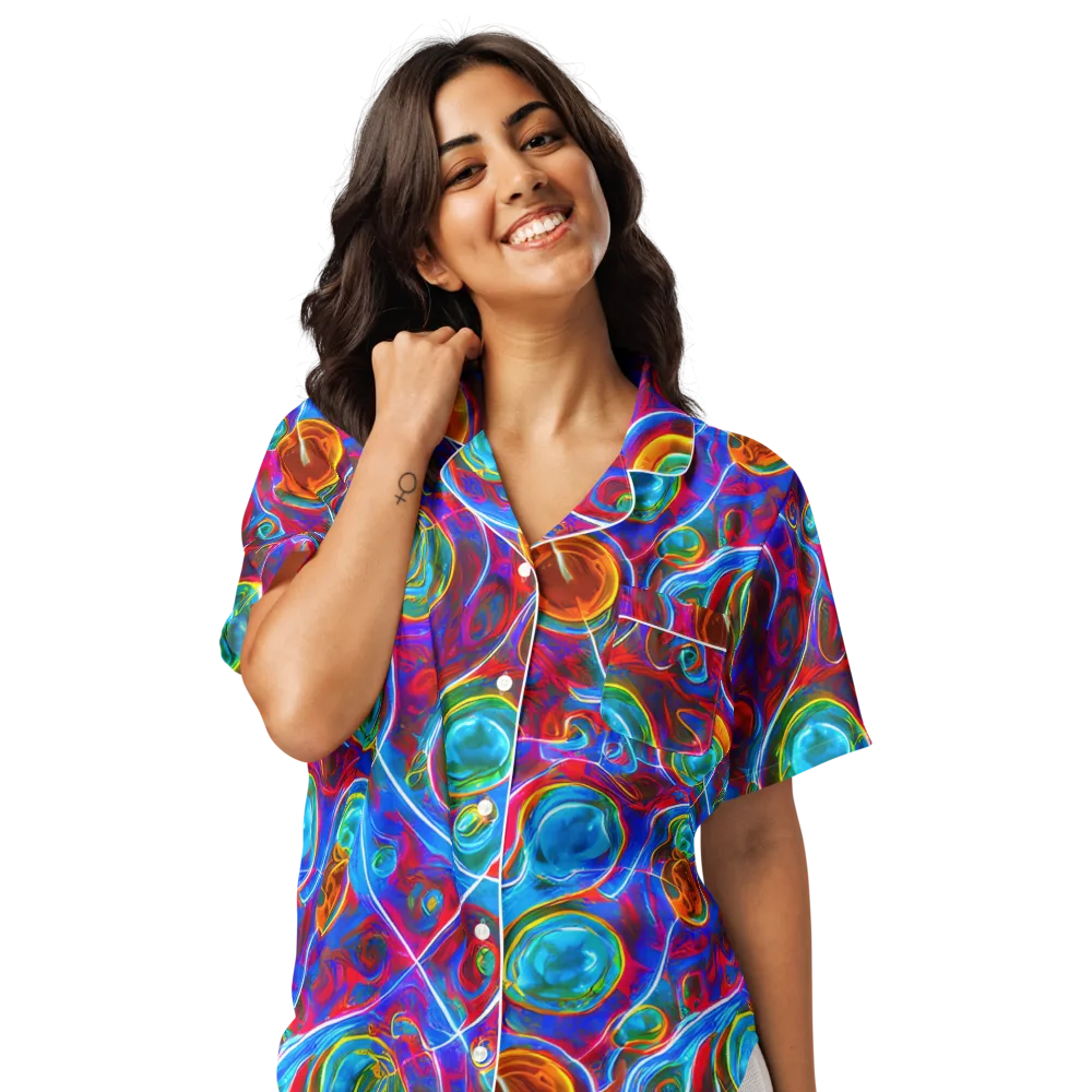Jewel Nebula on Women's Short Sleeve Pajama Top — Front