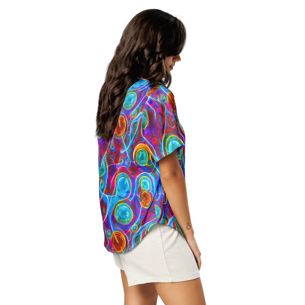 Jewel Nebula on Women's Short Sleeve Pajama Top — Right Back