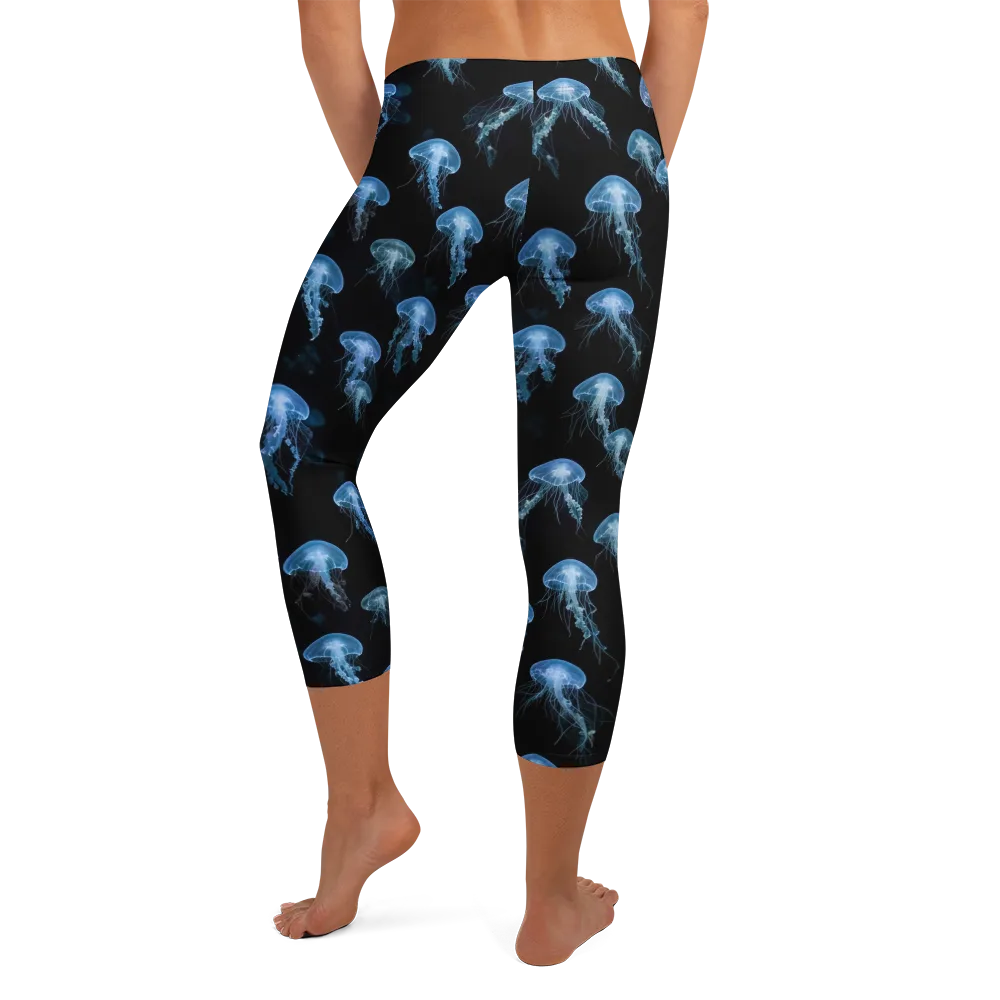 Midnight Drift on Capri Leggings — Back