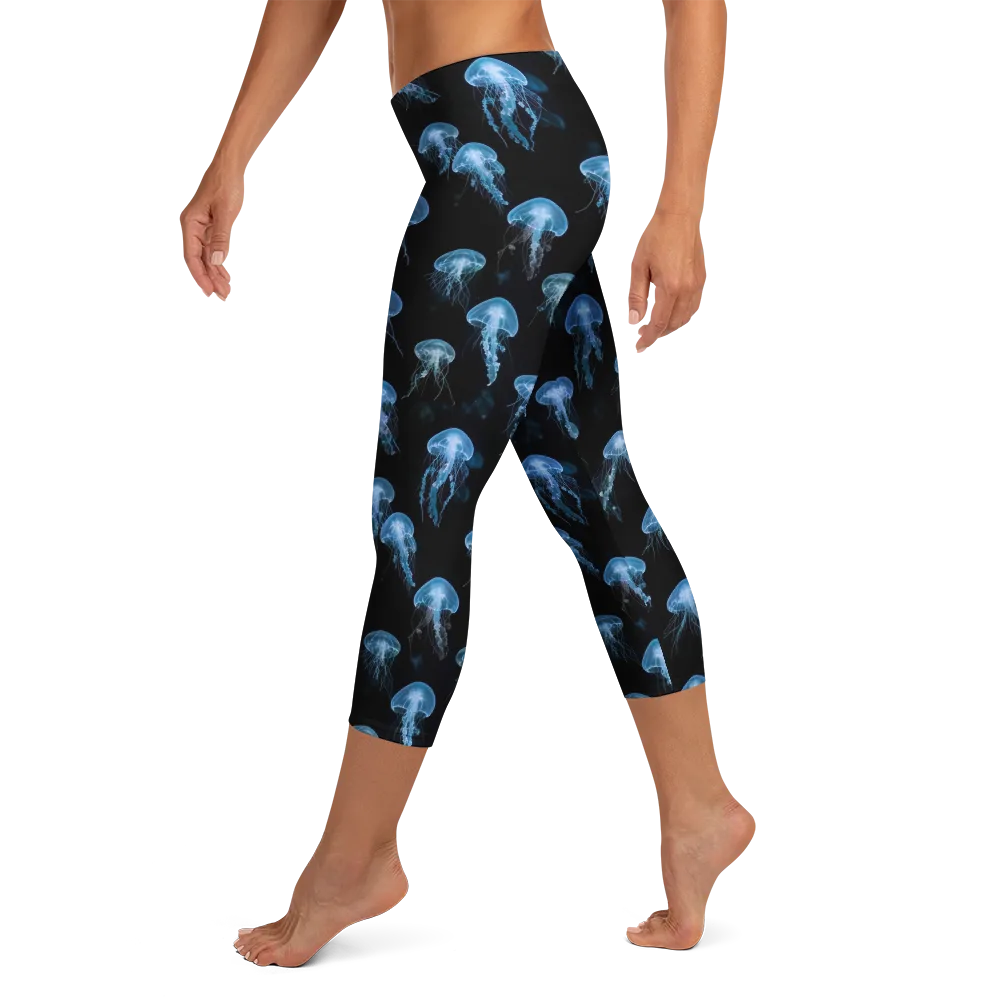 Midnight Drift on Capri Leggings — Left