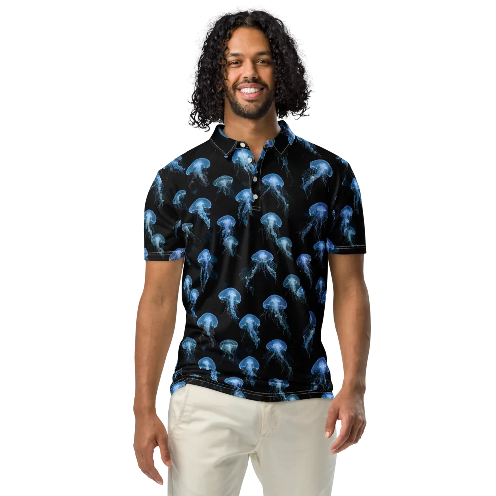 Midnight Drift on Men's Slim Fit Polo Shirt — Front