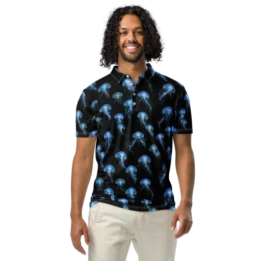 Midnight Drift on a Men's Slim Fit Polo Shirt
