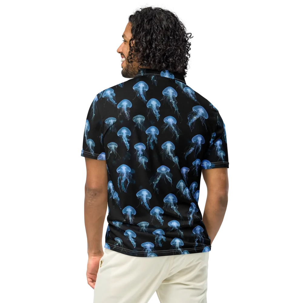 Midnight Drift on Men's Slim Fit Polo Shirt — Back