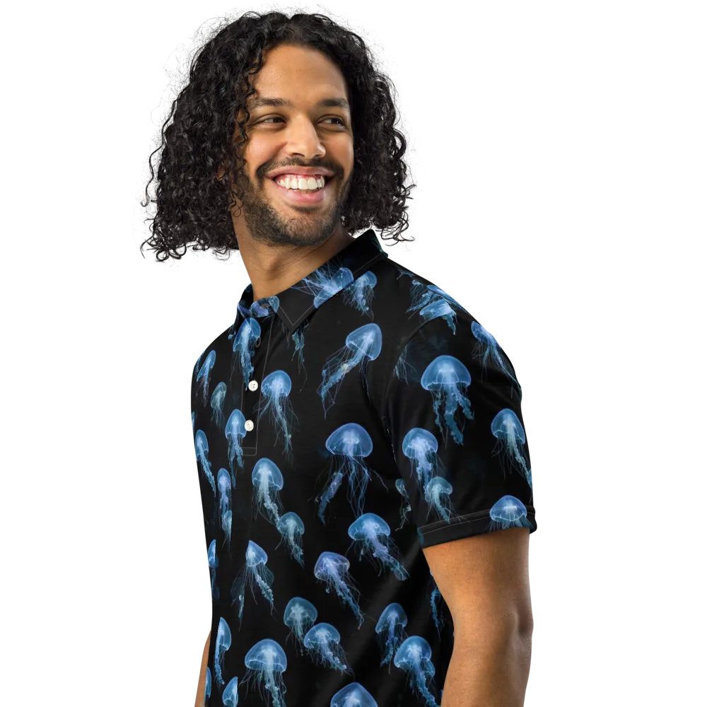 Midnight Drift on Men's Slim Fit Polo Shirt — Left Front