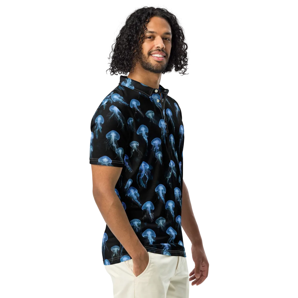 Midnight Drift on Men's Slim Fit Polo Shirt — Right Front