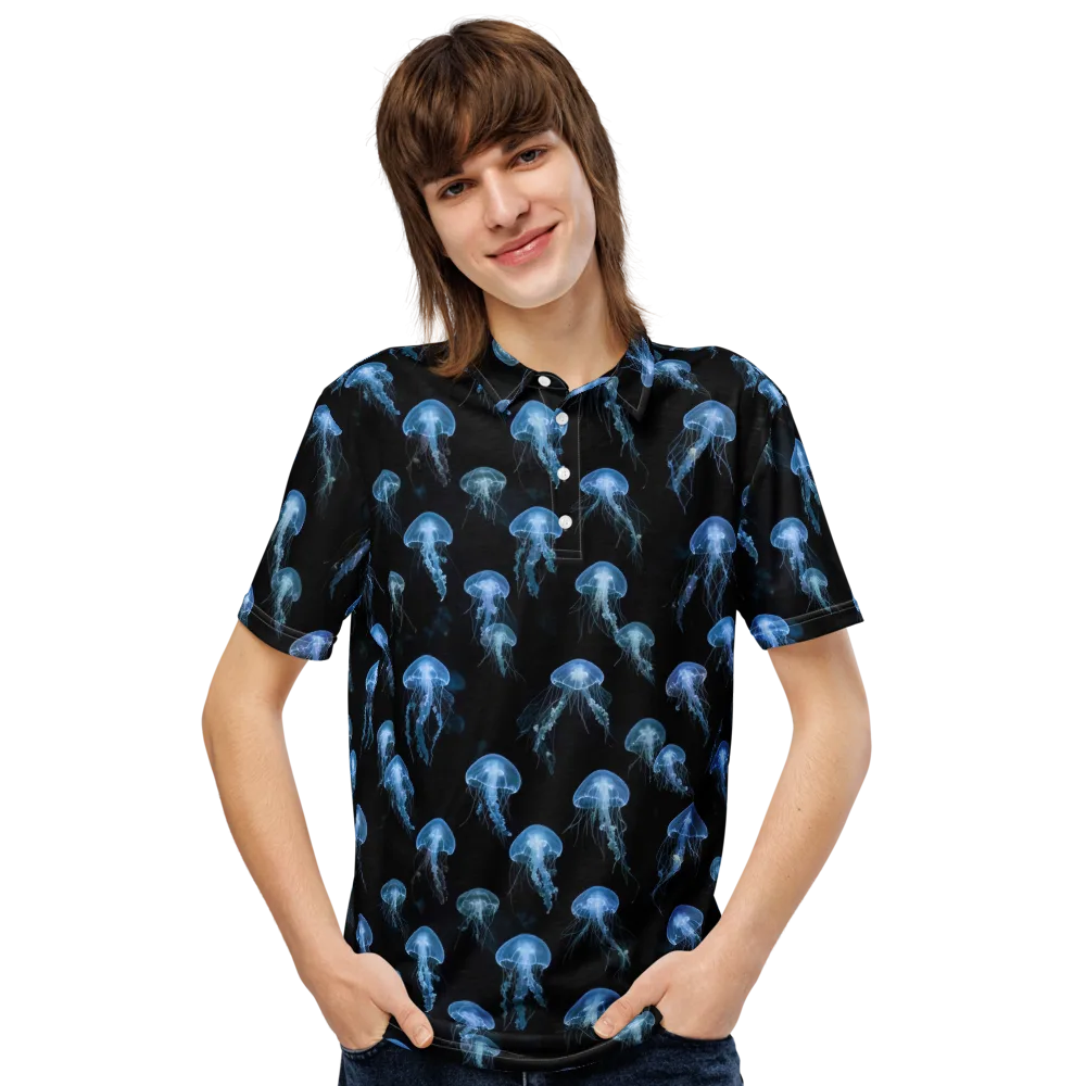 Midnight Drift on Men's Slim Fit Polo Shirt — Front