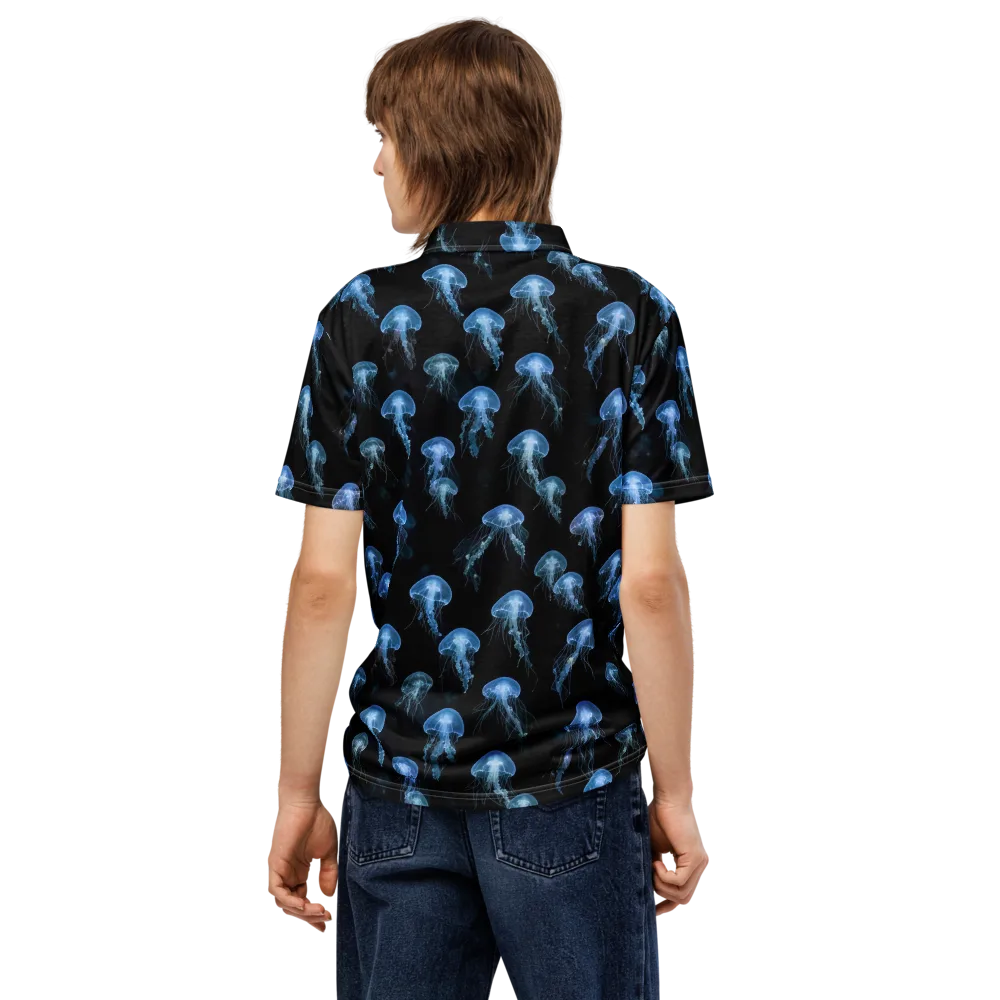 Midnight Drift on Men's Slim Fit Polo Shirt — Back
