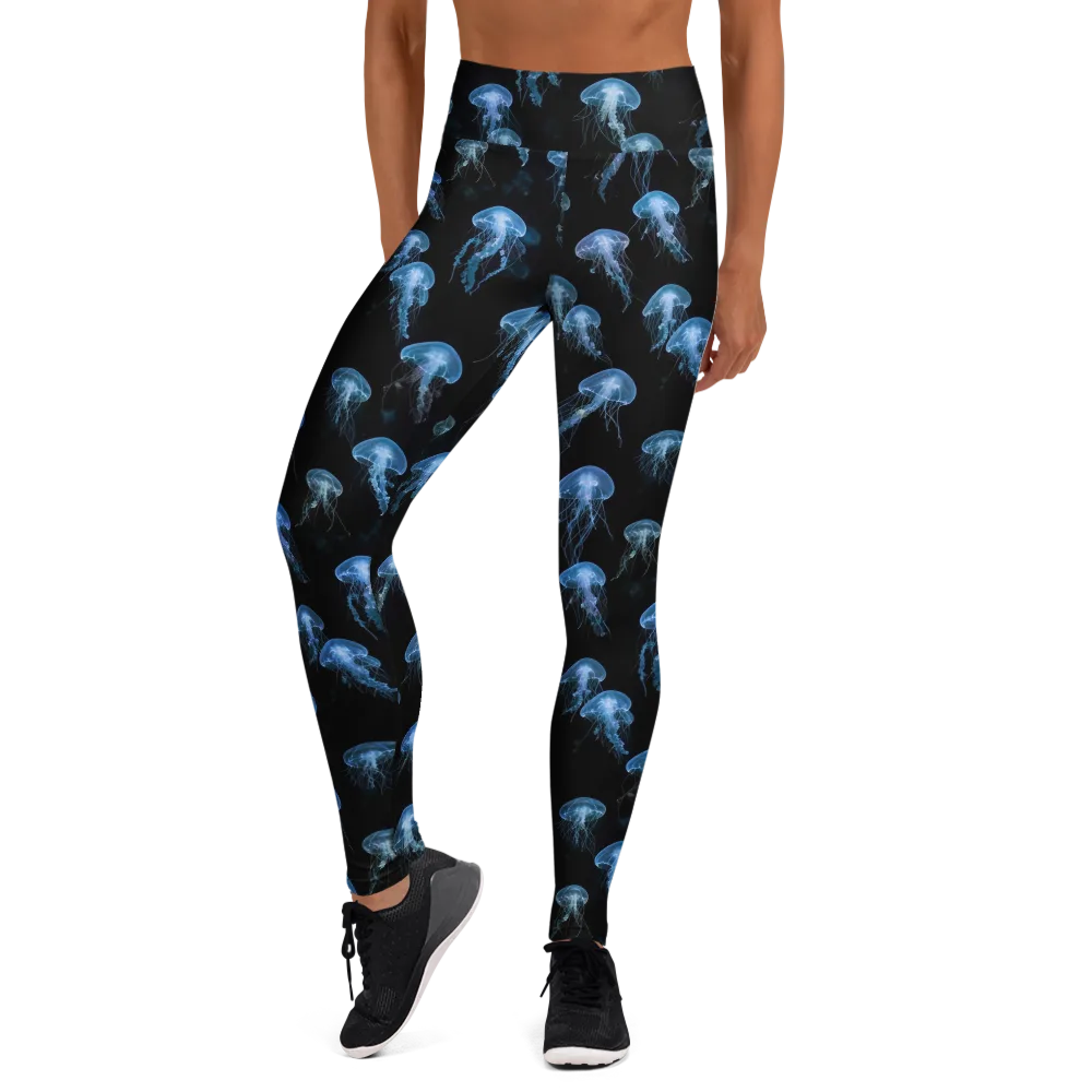 Midnight Drift on Yoga Leggings — Front