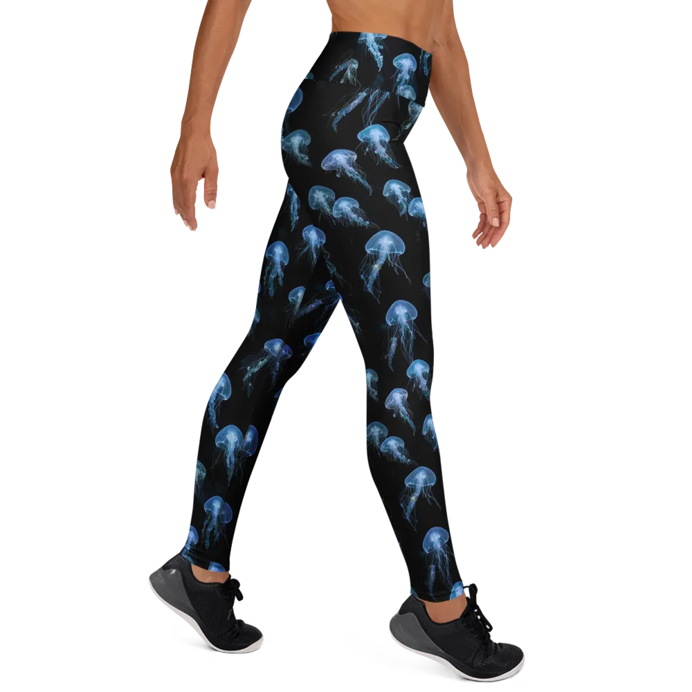 Midnight Drift on Yoga Leggings — Right