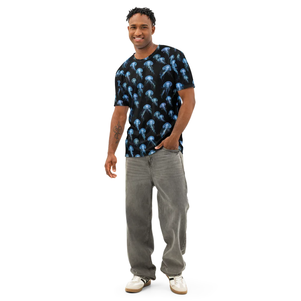 Midnight Drift on Men's Cotton Crew Neck T-Shirt — Front