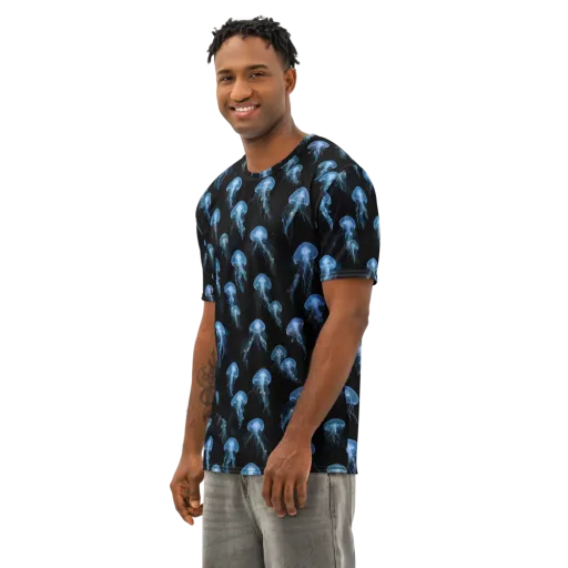 Midnight Drift on a Men's Cotton Crew Neck T-Shirt
