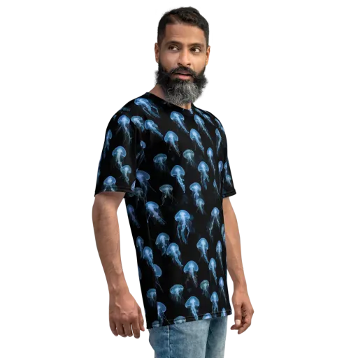 Midnight Drift on a Men's Crew Neck T-Shirt
