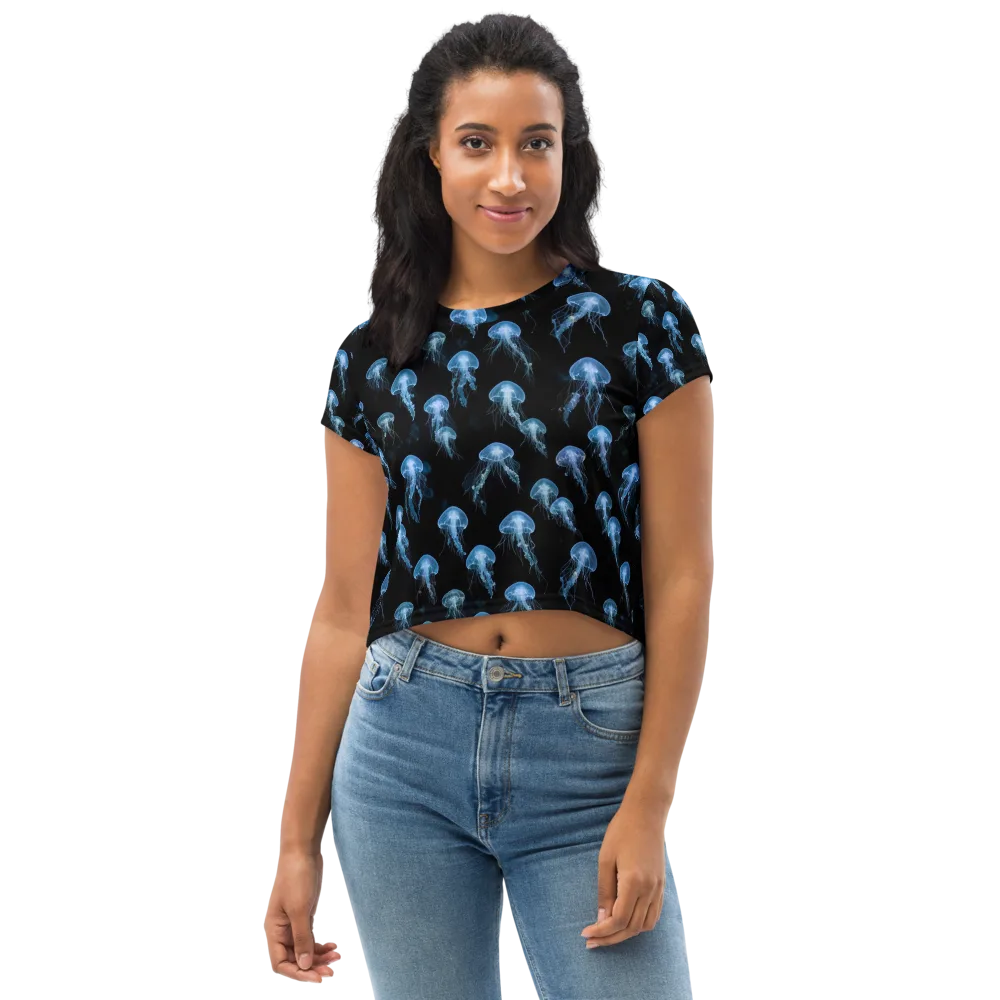 Midnight Drift on Crop Tee — Front
