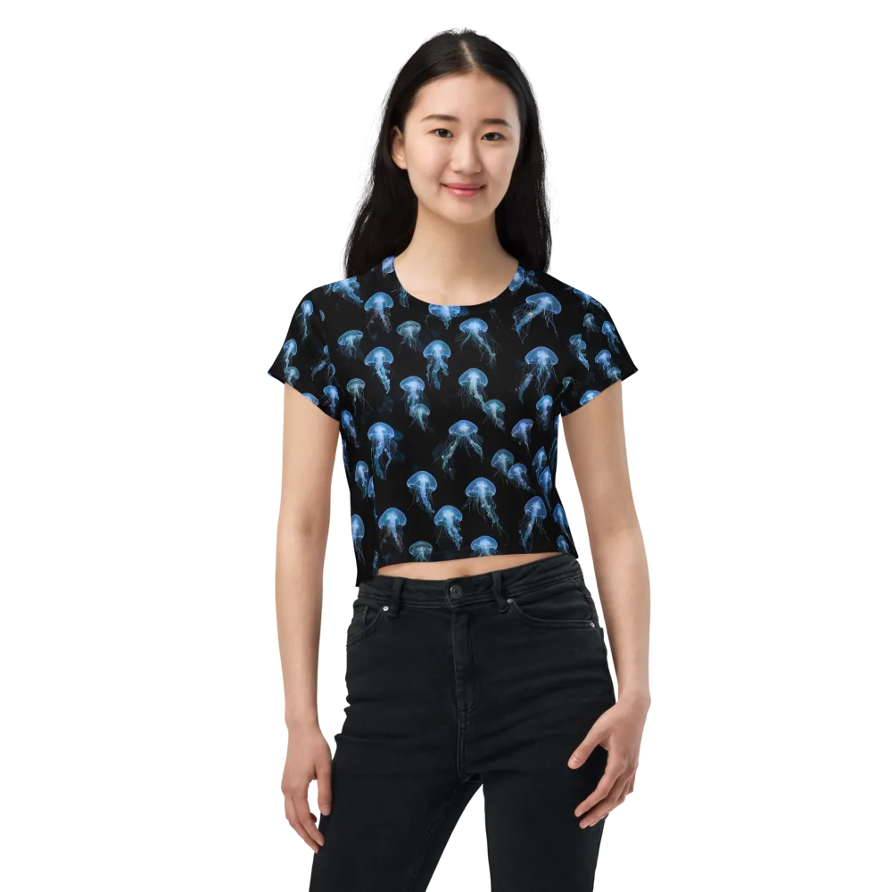 Midnight Drift on Crop Tee — Front