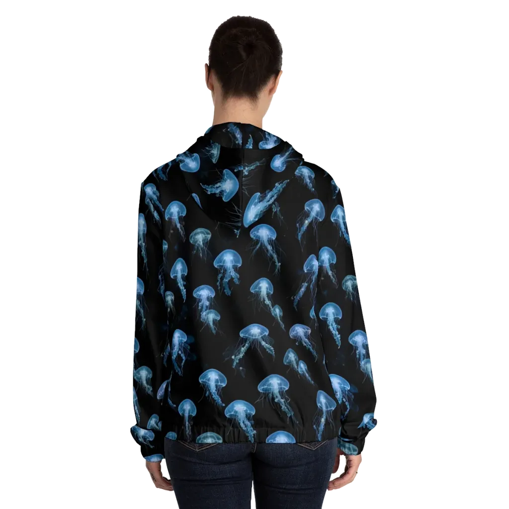 Midnight Drift on Women's Full-Zip Hoodie — Back On Person