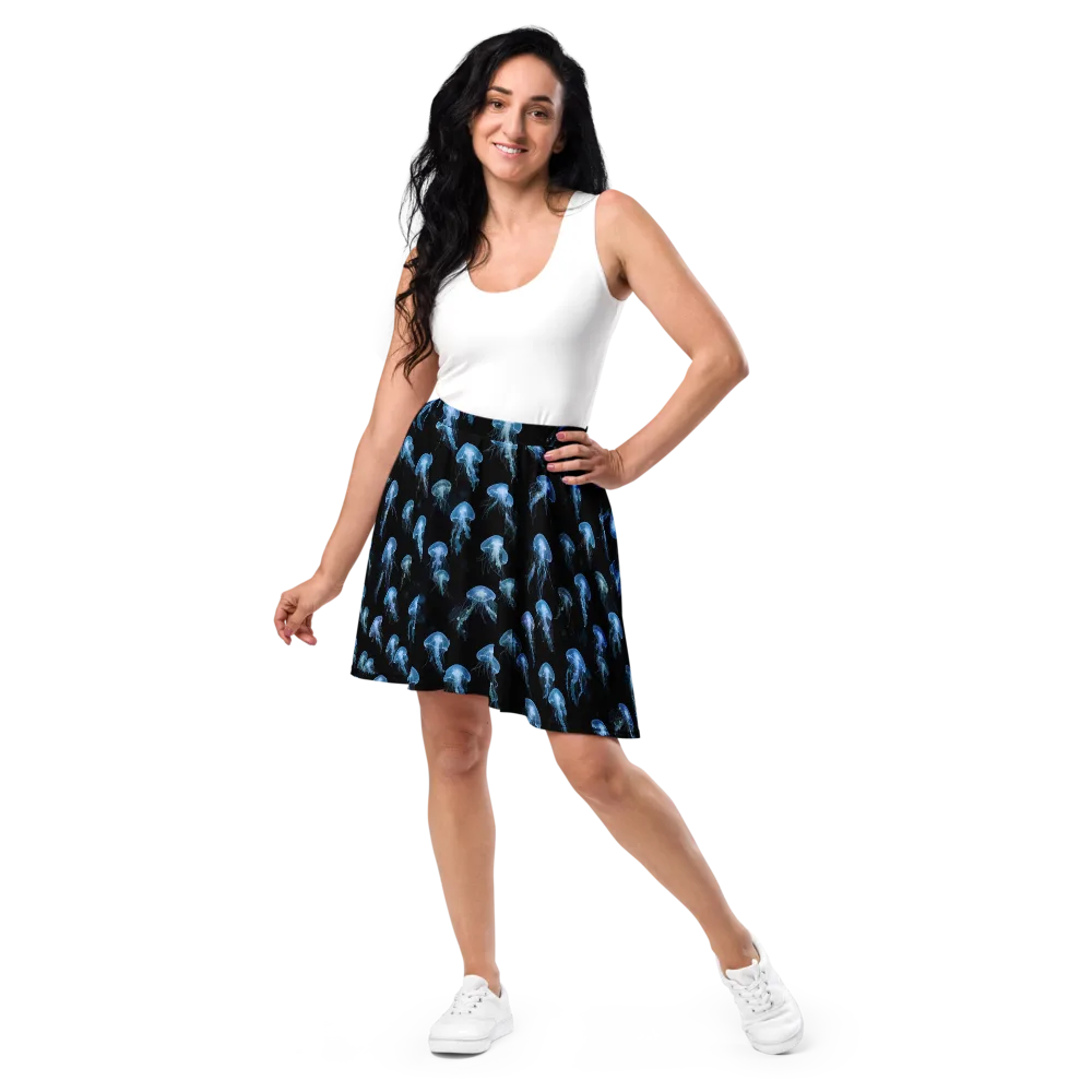 Midnight Drift on Skater Skirt — Front