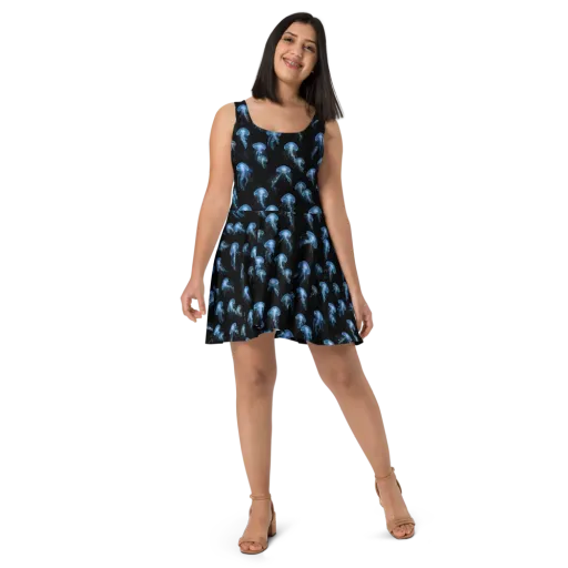 Midnight Drift on a Skater Dress