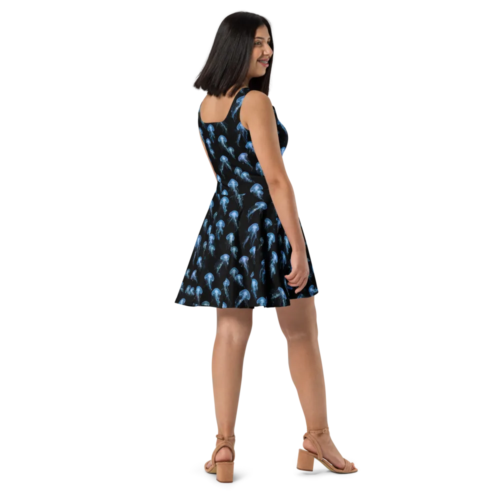 Midnight Drift on Skater Dress — Right