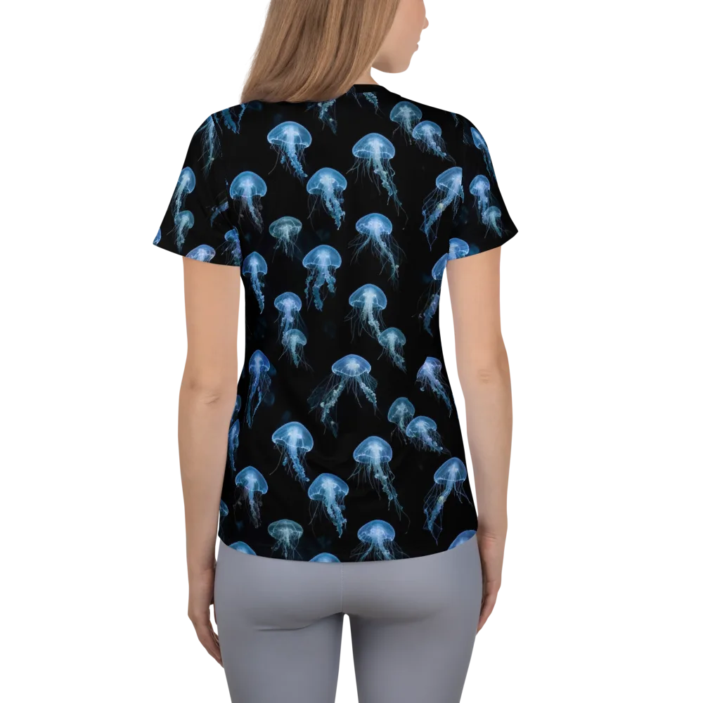 Midnight Drift on Women's Athletic T-Shirt — Back