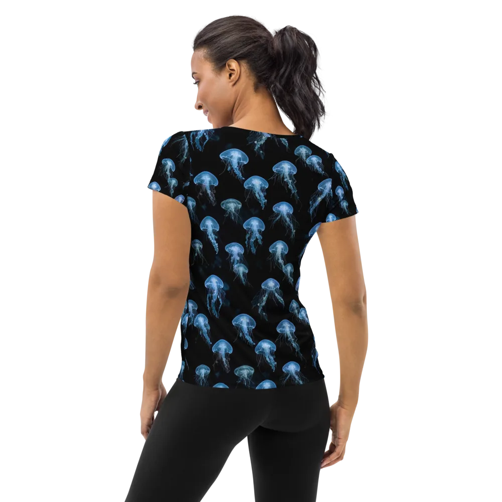 Midnight Drift on Women's Athletic T-Shirt — Back