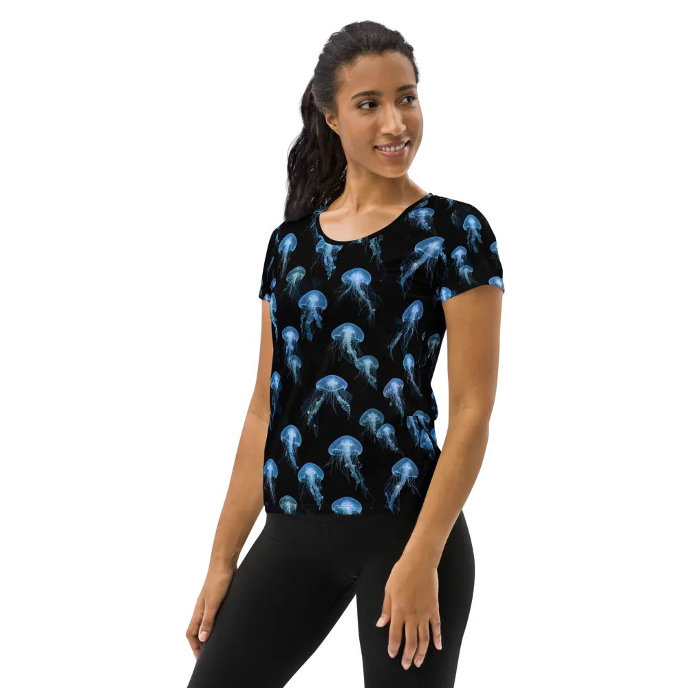 Midnight Drift on Women's Athletic T-Shirt — Left