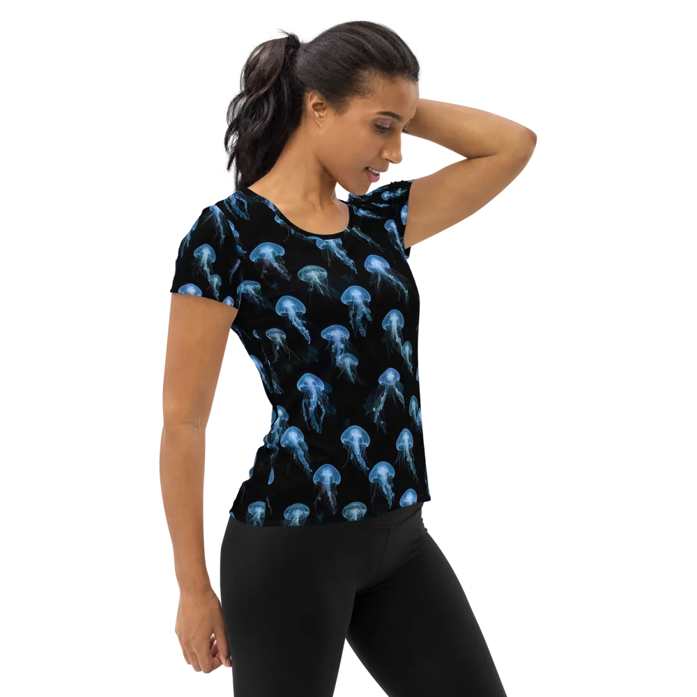 Midnight Drift on Women's Athletic T-Shirt — Right