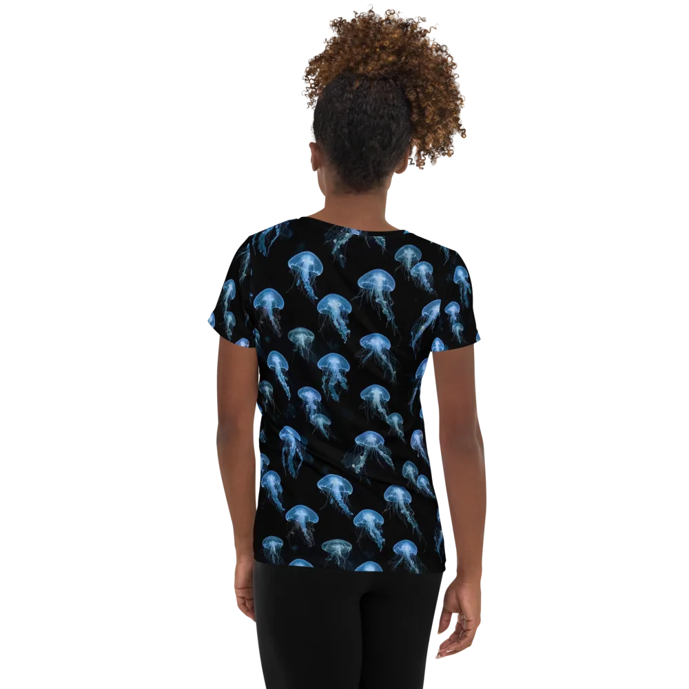 Midnight Drift on Women's Athletic T-Shirt — Back