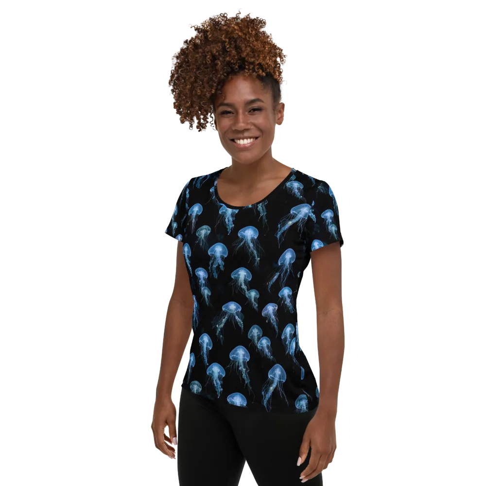 Midnight Drift on Women's Athletic T-Shirt — Left
