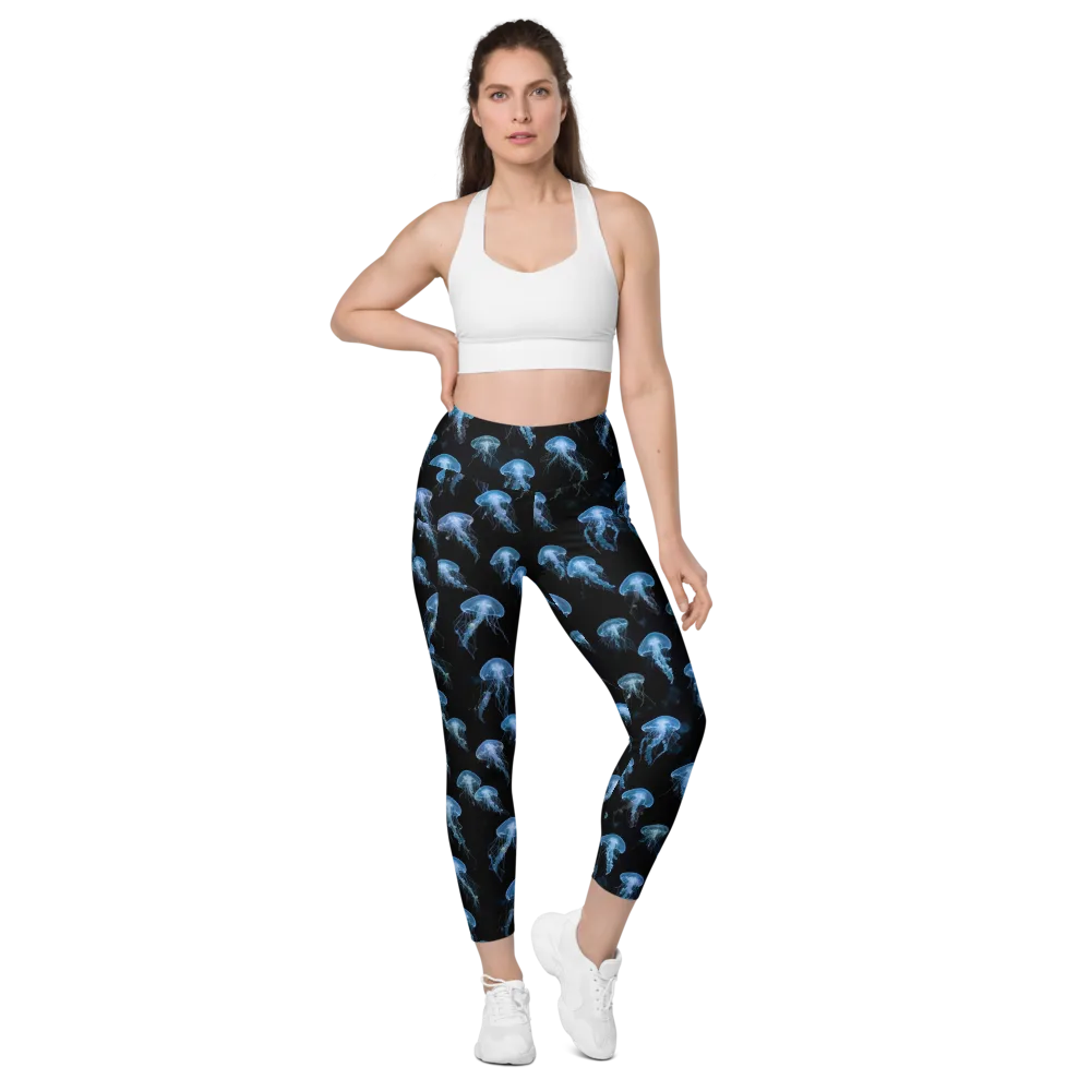 Midnight Drift on Leggings with Pockets — Front