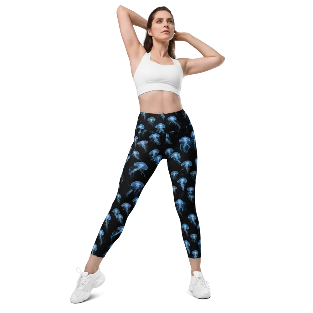 Midnight Drift on Leggings with Pockets — Front
