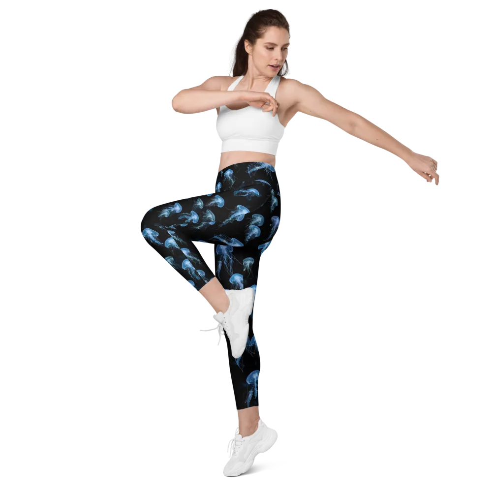 Midnight Drift on Leggings with Pockets — Left Front