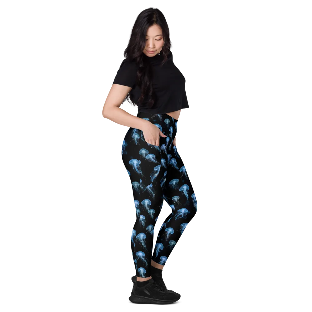 Midnight Drift on Leggings with Pockets — Right