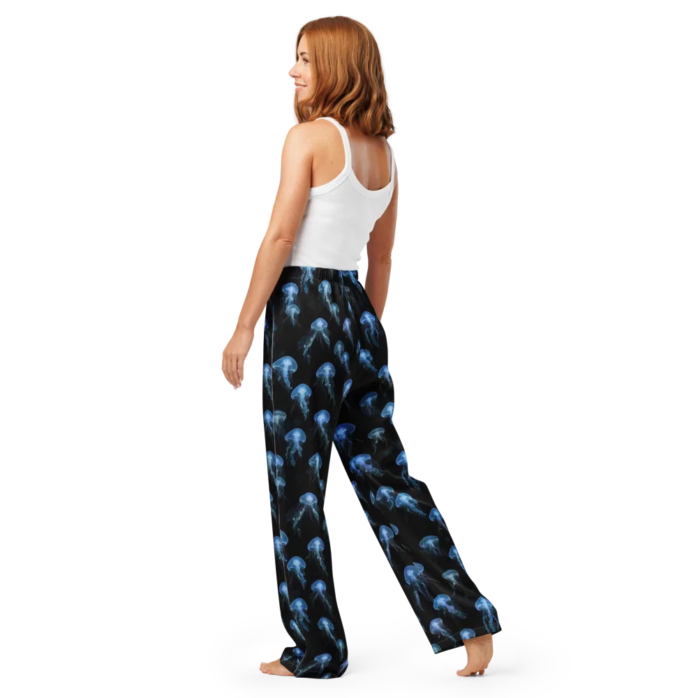 Midnight Drift on Women's Pajama Pants — Back