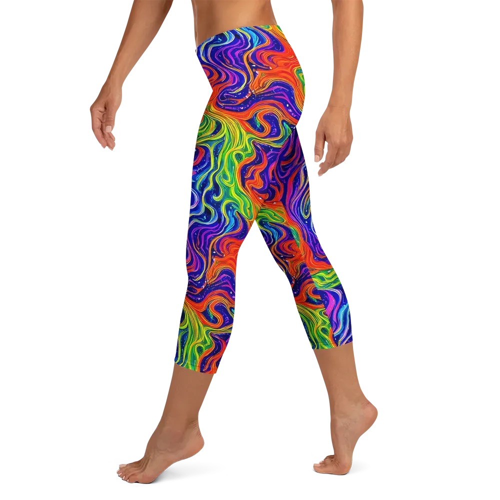 Kaleidoscope Tide on Capri Leggings — Left