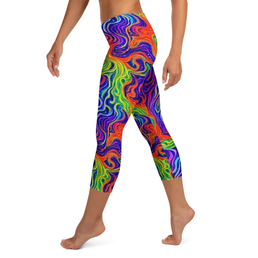 Kaleidoscope Tide on a Capri Leggings