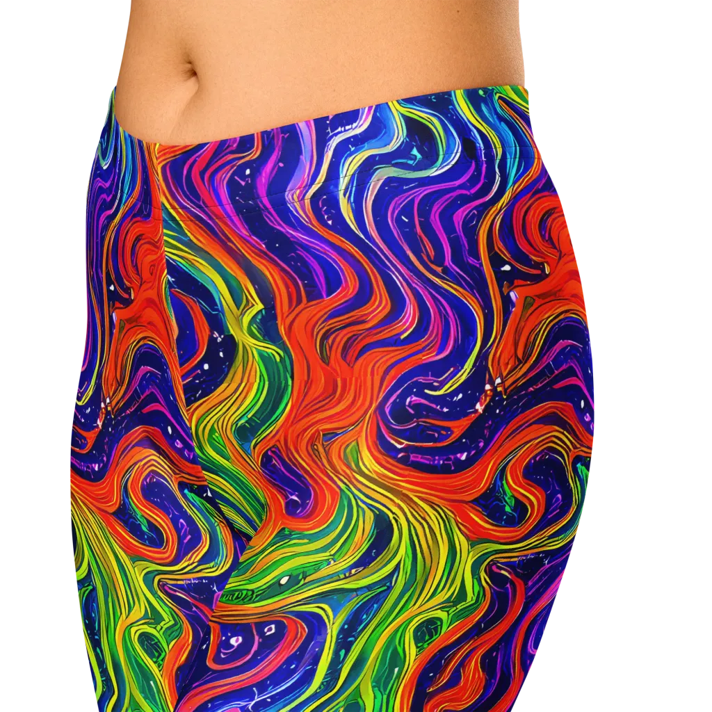 Kaleidoscope Tide on Capri Leggings — Zoomed-in