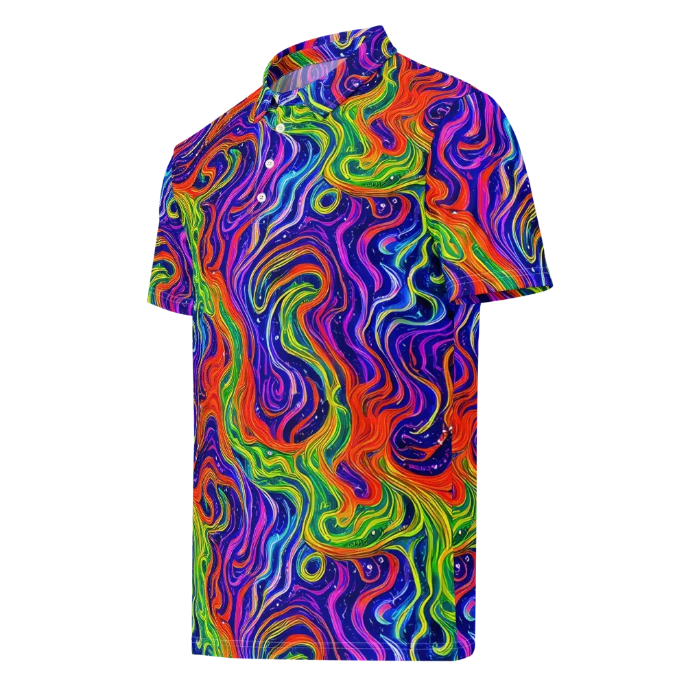 Kaleidoscope Tide on Men's Slim Fit Polo Shirt — Left Front