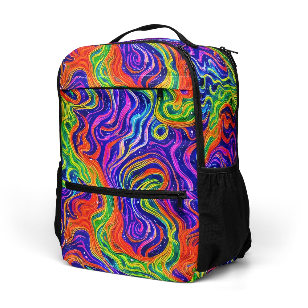 Kaleidoscope Tide on Utility Backpack — Left Front