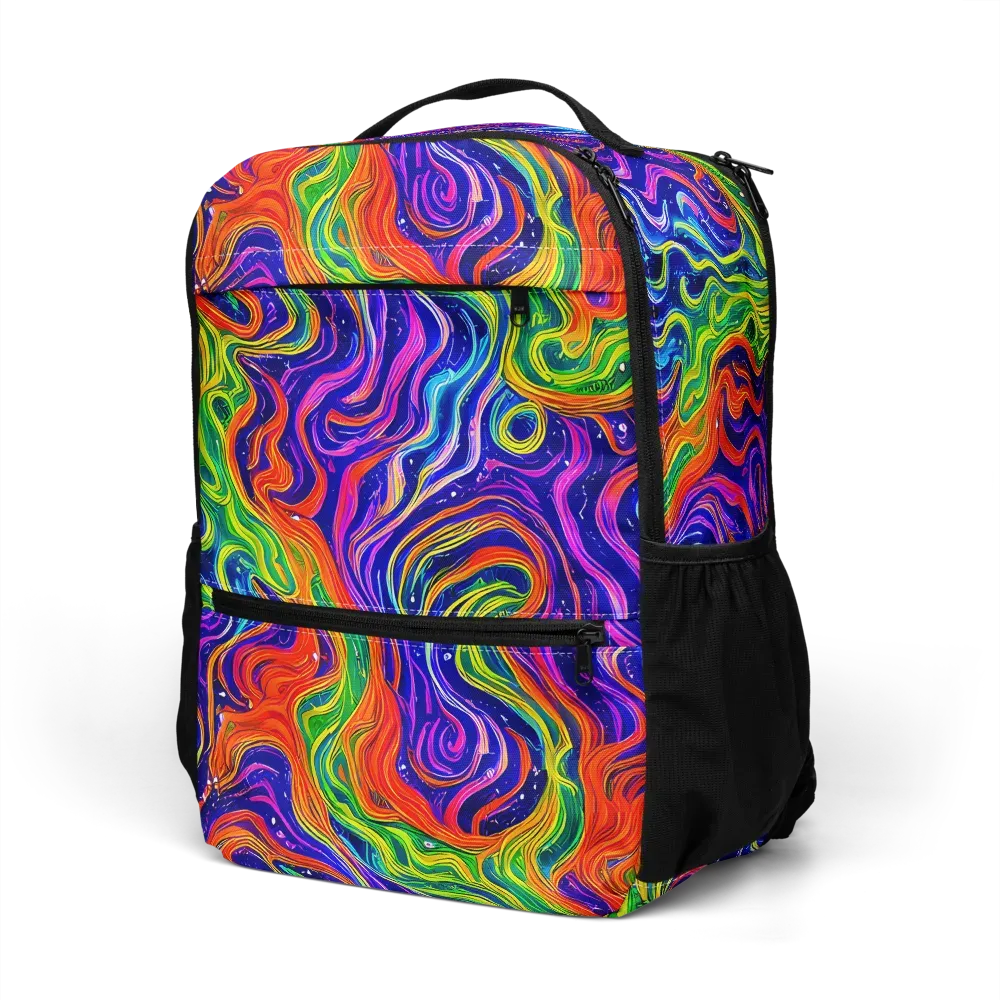 Kaleidoscope Tide on Utility Backpack — Left Front