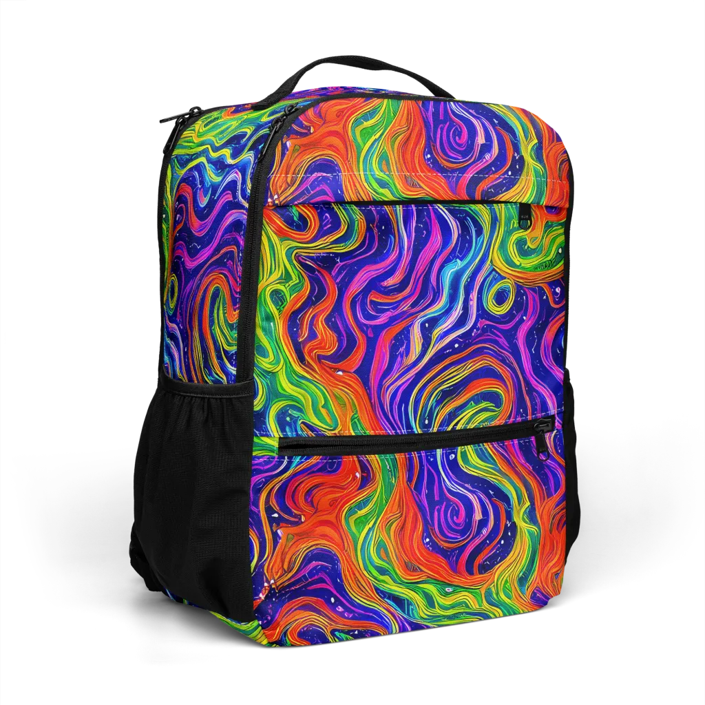 Kaleidoscope Tide on Utility Backpack — Right Front