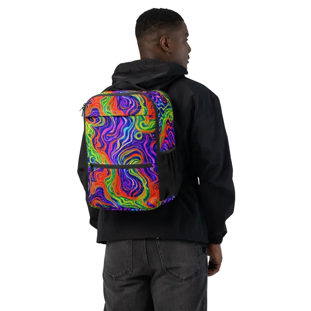 Kaleidoscope Tide on Utility Backpack — Back