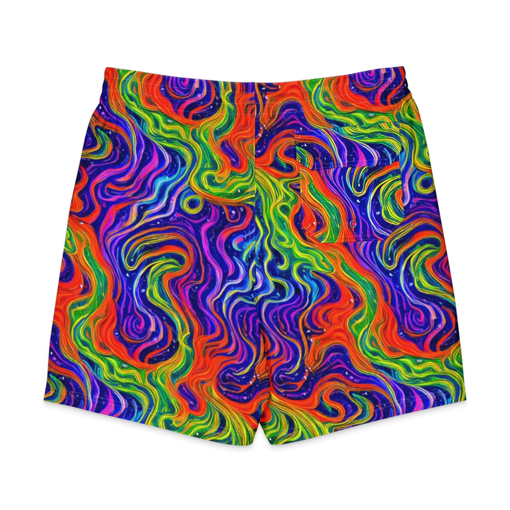 Kaleidoscope Tide on Men's Board Shorts — Back