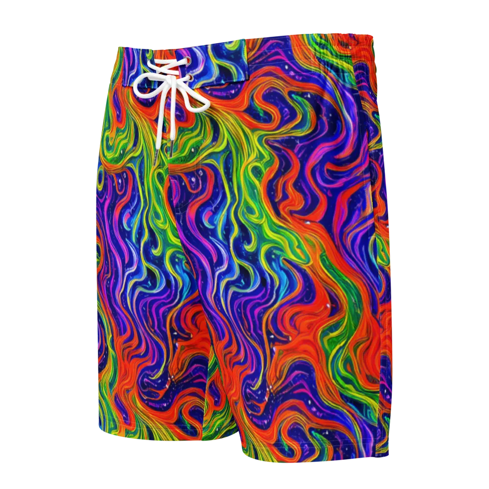 Kaleidoscope Tide on Men's Board Shorts — Front