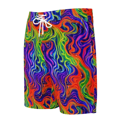 Kaleidoscope Tide on a Men's Board Shorts