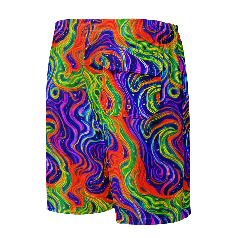 Kaleidoscope Tide on Men's Board Shorts — Back