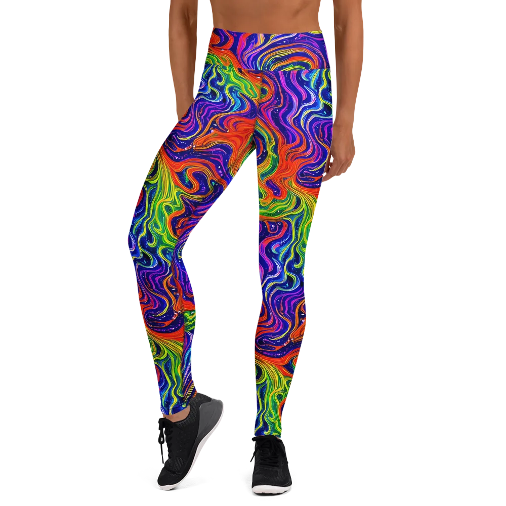 Kaleidoscope Tide on Yoga Leggings — Front