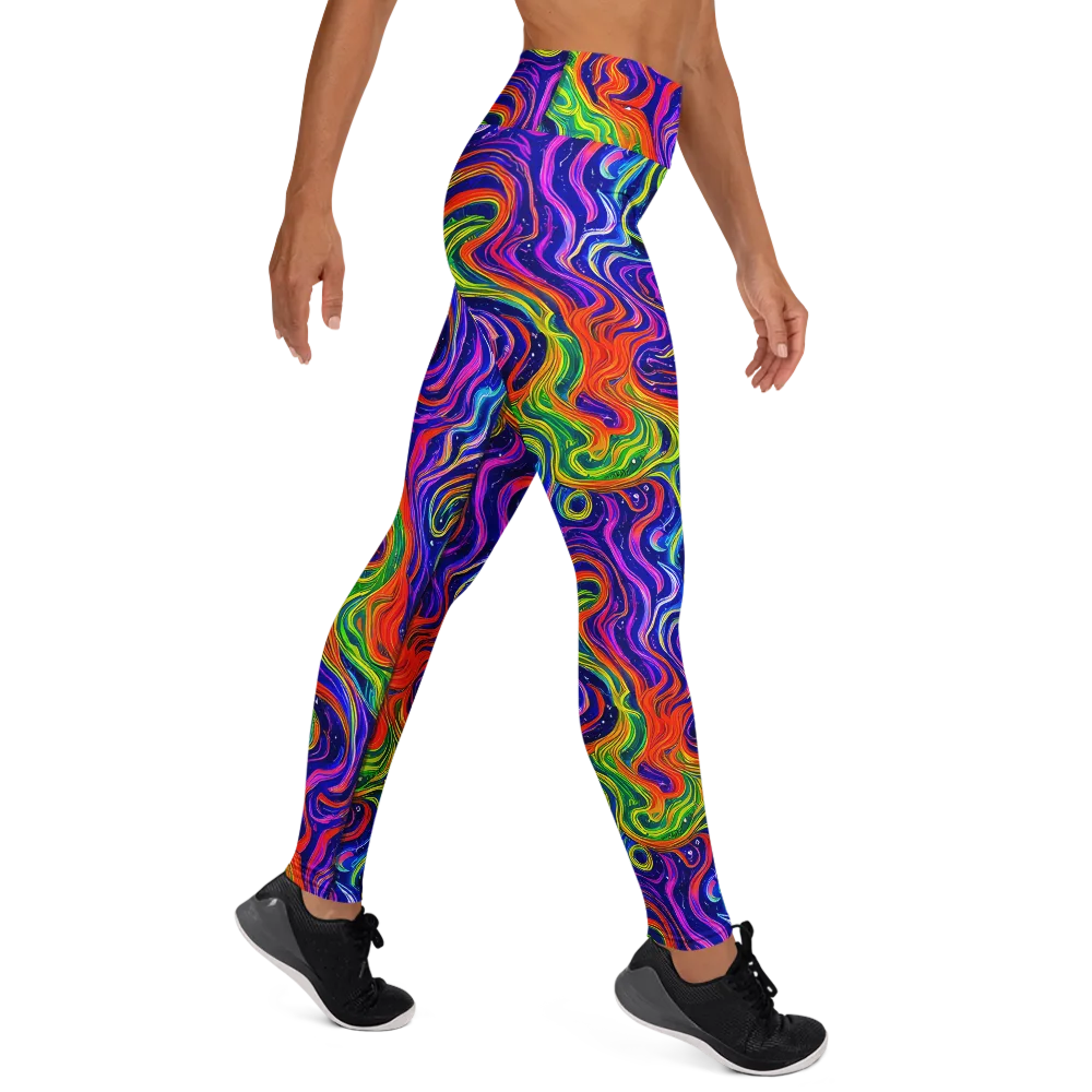 Kaleidoscope Tide on Yoga Leggings — Right